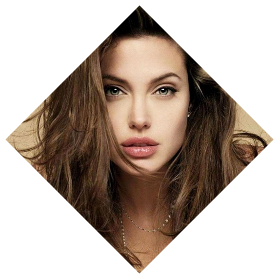 I Want To Display Images In Diamond Shape When I Am - Angelina Jolie (572x572), Png Download