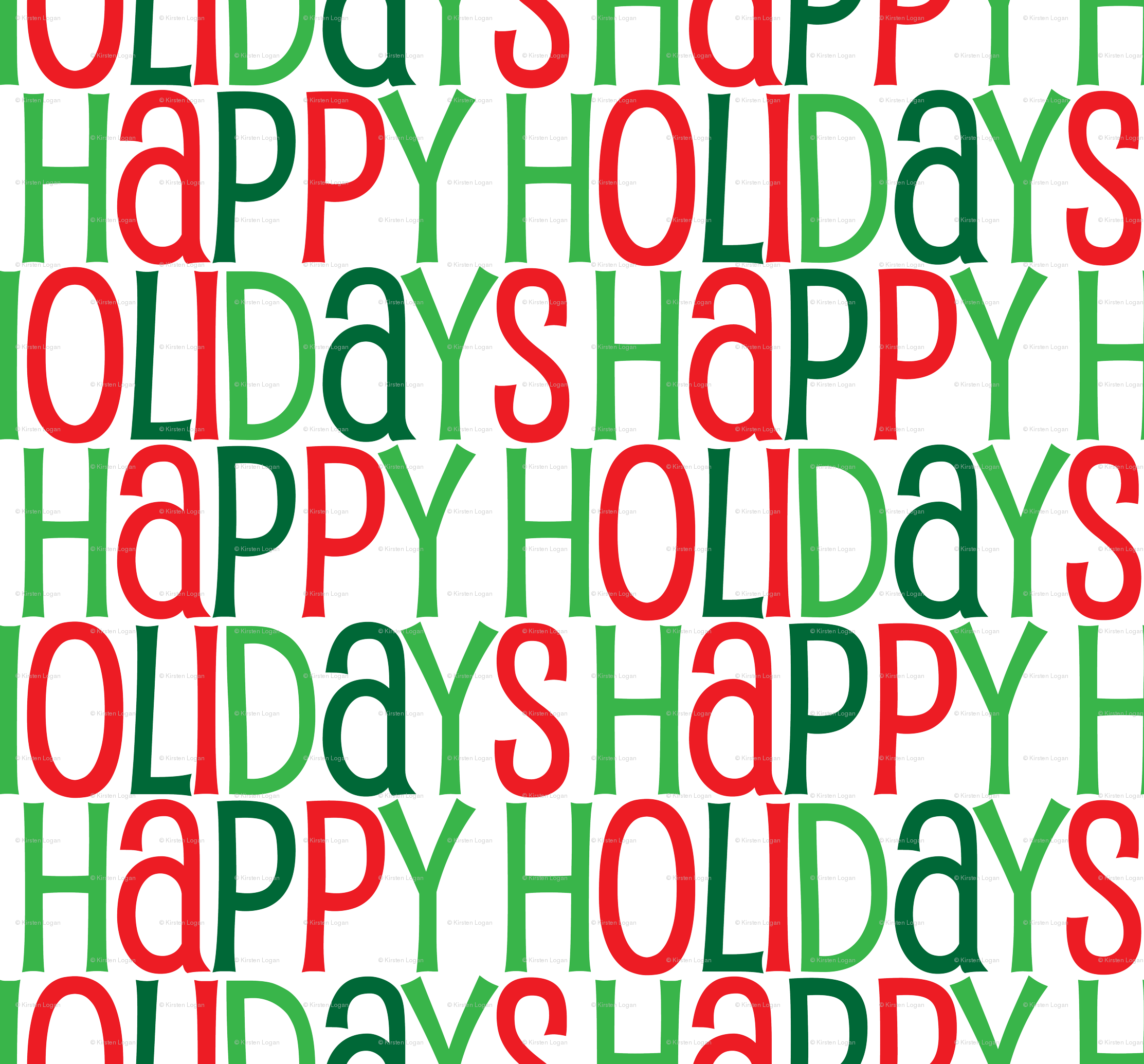 Happy Holidays Text Pattern In Shades Of Green Red - Circle (2225x2070), Png Download
