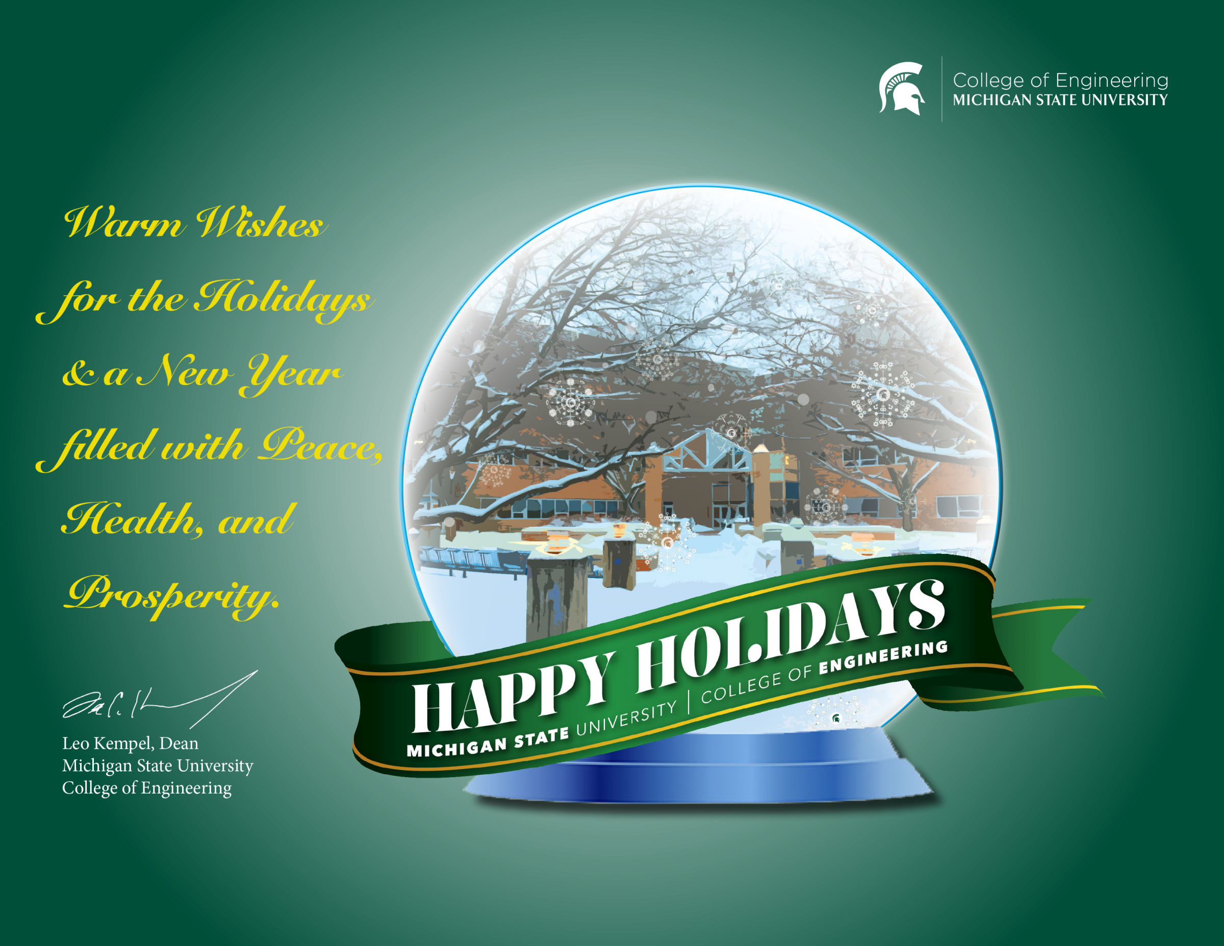 Holiday Card "warm Wishes For The Holidays" - Happy Holidays Card From College (2400x1855), Png Download