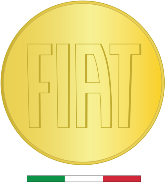 File - " 14 - Italy - Moneta Fiat - Gold Coin - Italy - Fiat Logo Gold (553x599), Png Download