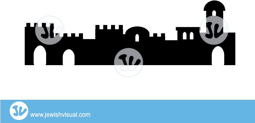 Jerusalem Skyline Silhouette - Graphic Design (842x595), Png Download