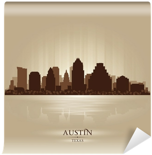 Austin Texas City Skyline Silhouette Wall Mural • Pixers® - Texas (400x400), Png Download