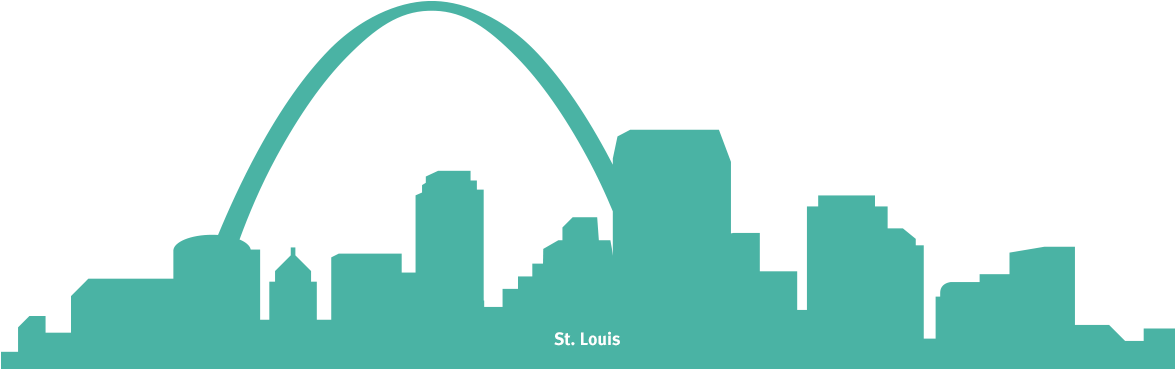 Banner Black And White Arch Drawing St Louis - St Louis Skyline Png (1174x555), Png Download
