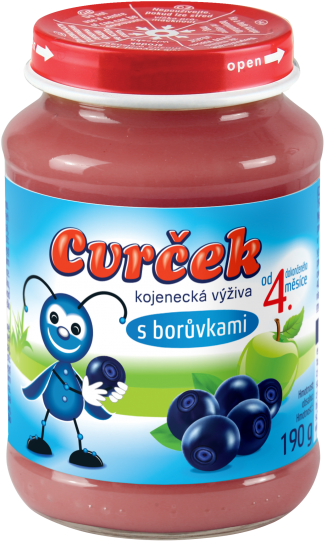 Baby Food Cvrček - Cvrček Ovocný Příkrm S Borůvkami 190g (371x600), Png Download