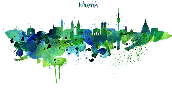 Bleed Area May Not Be Visible - Munich Skyline Art (600x388), Png Download