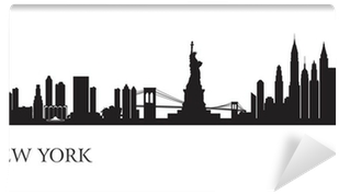New York City Skyline Silhouette Background Vinyl Wall - New York Skyline Silhouette (400x400), Png Download