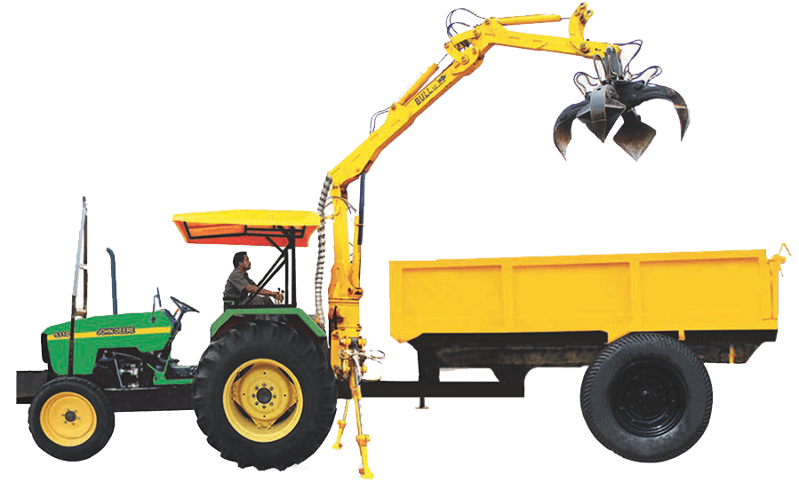 Bucket Options - Tractor With Trailer Png (900x621), Png Download