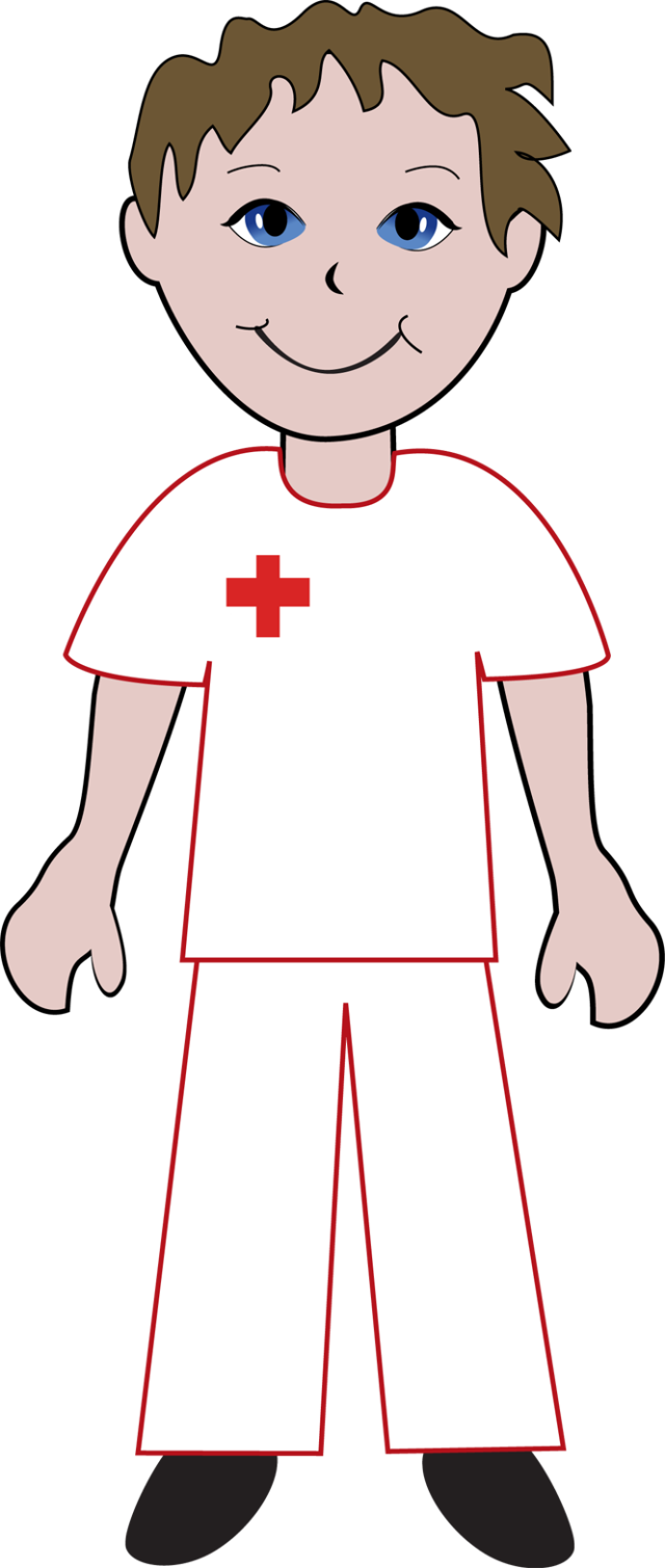 It S Time To Thank The Nurses - Nurse Man Clipart Png (640x1509), Png Download
