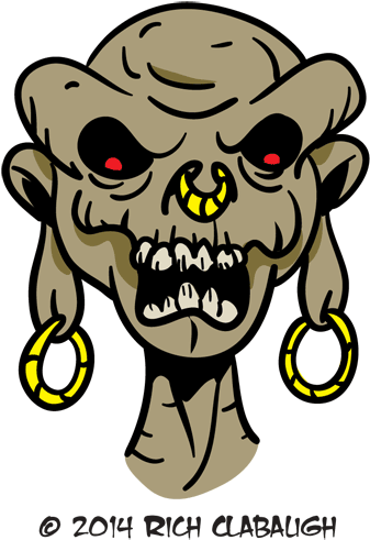 101714 Tribal Demon Monster Faces - Cartoon (500x555), Png Download