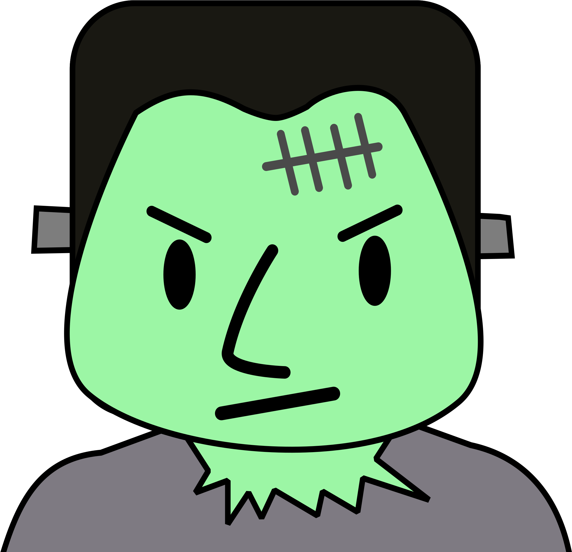 Clip Free Frankenstein Face Clipart - Cartoon (2400x2332), Png Download