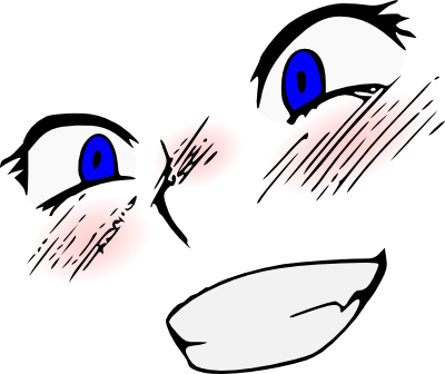 Face Nose Eye Head Line Art Black And White Beak Clip - Ahegao Png (400x336), Png Download