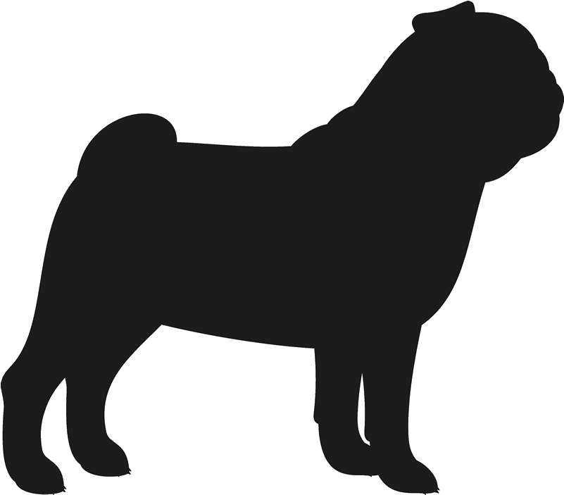 Pug Stamp - French Bulldog Silhouette (800x800), Png Download
