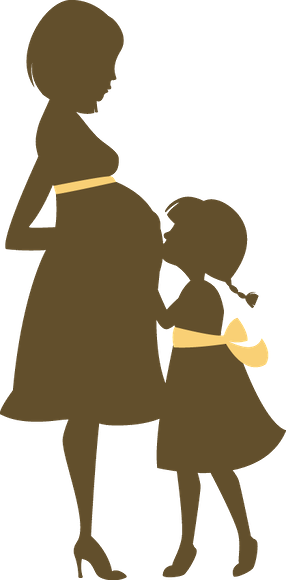Grávida E Bebê - Desenhos De Gravida Do Segundo Filho (286x580), Png Download