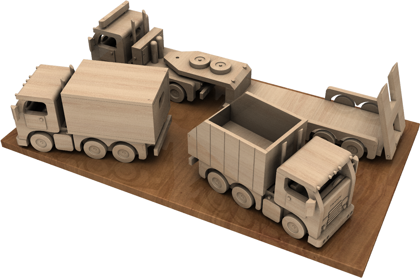 Handmade Wooden Toy Truck Prototype, Super-big Super - Semi-trailer Truck (1500x989), Png Download