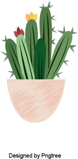 Beautiful Cartoon Cute Hand-painted Plants Potted Cactus - Cartoon (640x640), Png Download