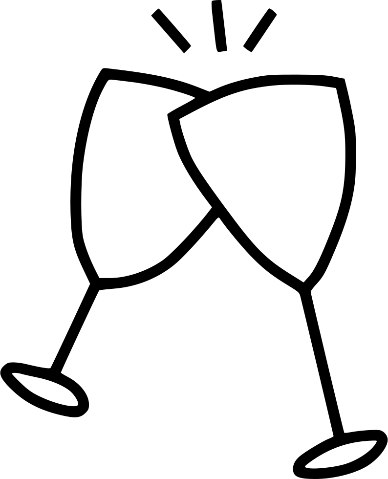 Cheers Drink Wine Glass Party Celebrate Comments - Wine Drawing Png (794x980), Png Download
