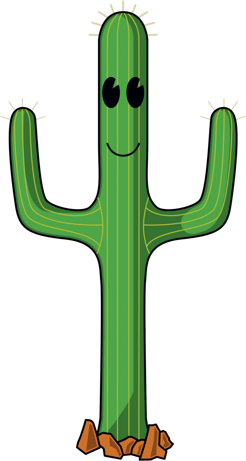 Cactus Clipart Cartoon - Animated Cactus Png (1600x2136), Png Download