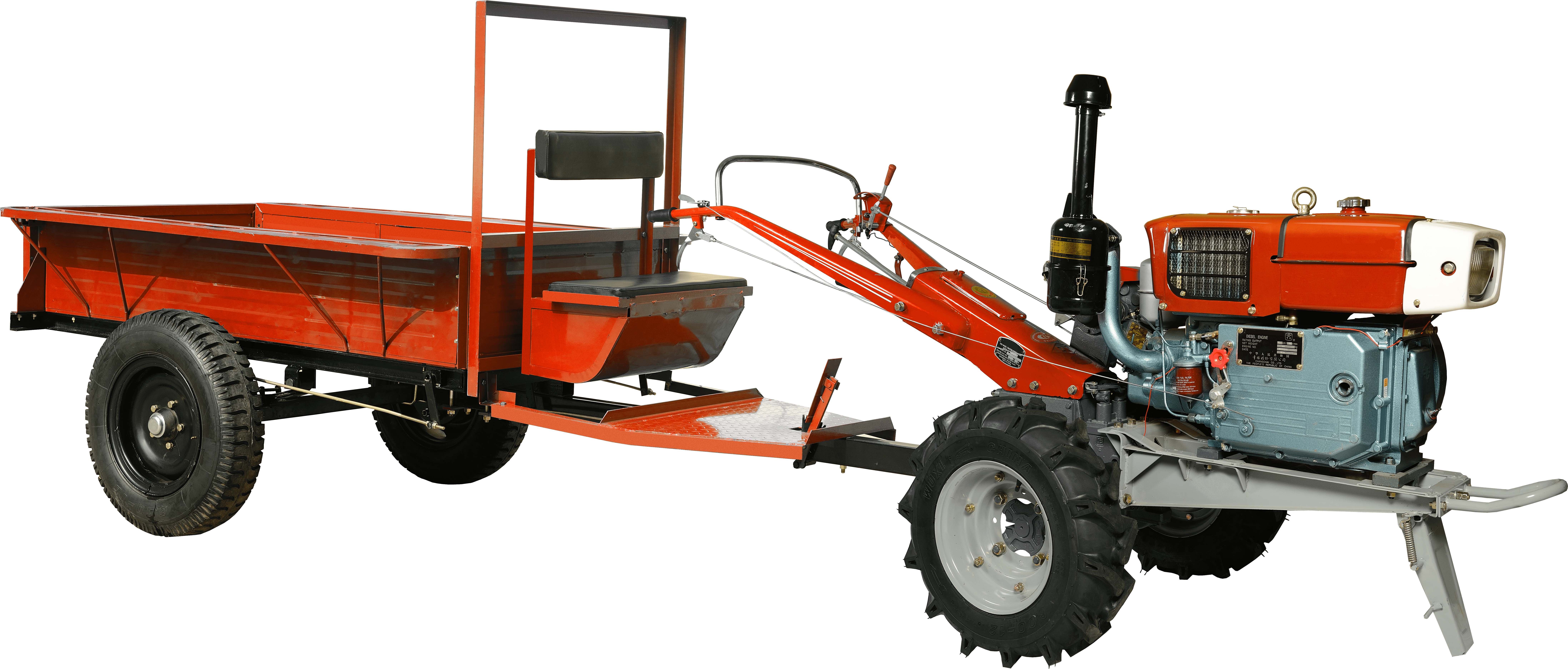 The Trailer - Two Wheel Tractor Trailer (9109x4296), Png Download