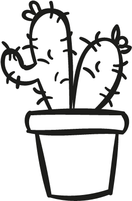 Two Cactus In A Pot Vector - Icons Cactus Png (400x400), Png Download