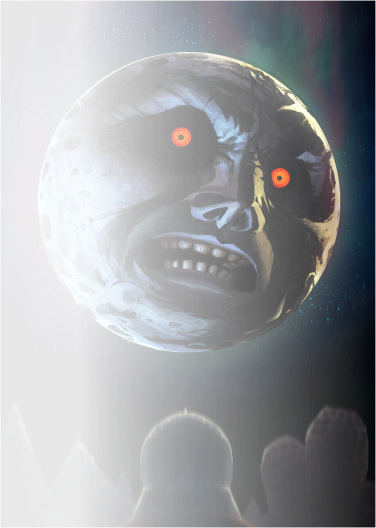 The Moon From Legend Of Zelda Majora's Mask - Lune Zelda Majora's Mask (731x1027), Png Download