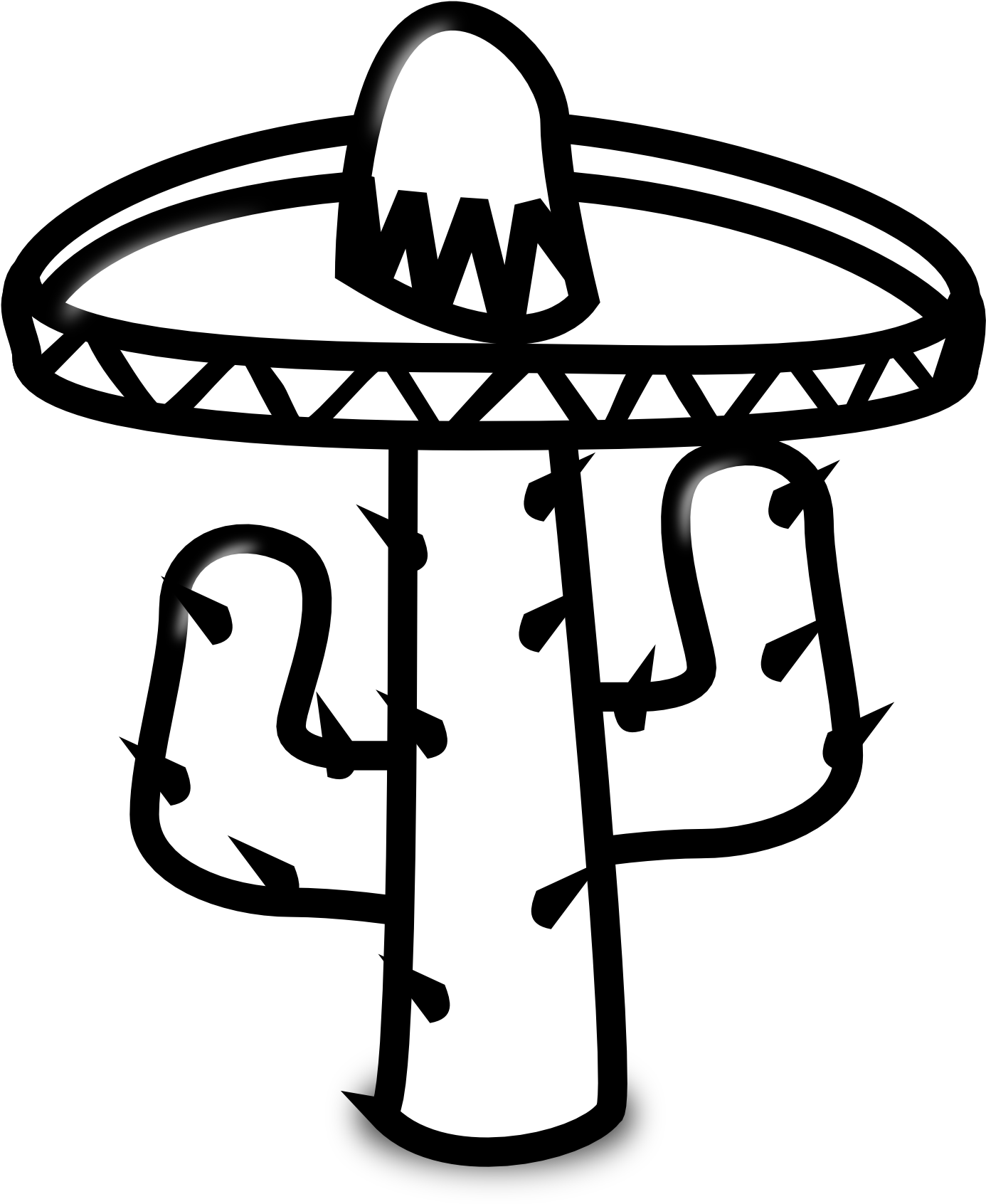 Cactus Clipart Black And White Cactus 19 Black White - Mexican Clipart Black And White (1979x1979), Png Download