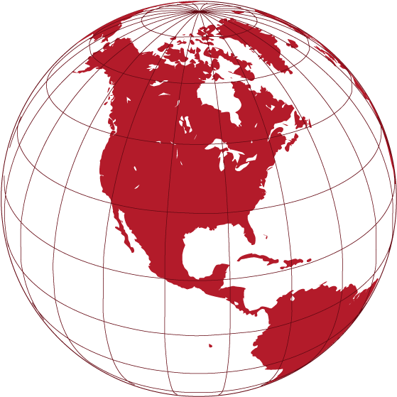 Globe Red - North America Map Watercolor (586x576), Png Download