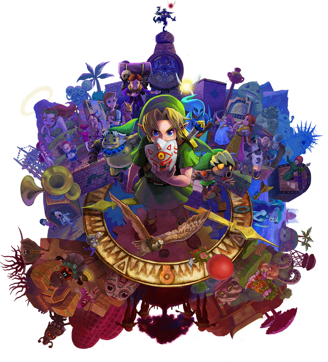 View All Images - Pdp Legend Of Zelda Majoras Mask 3ds Case (1084x1197), Png Download