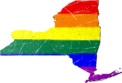 New York Silhouette Lgbt Pride Flag - New- Yorkzuhause-staat Mitteilungskarte (500x500), Png Download