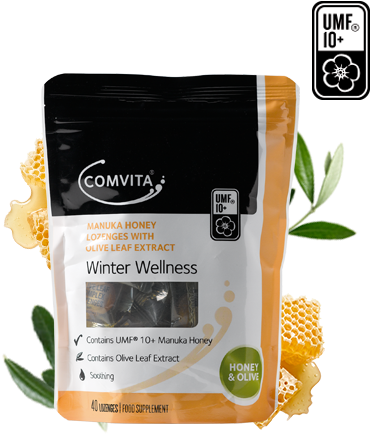 Made From Fresh Olive Leaves - Comvita Manuka Honey Lozenges - Honey And Olive 500gm (420x480), Png Download