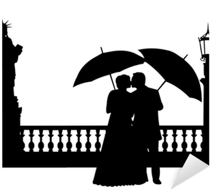 Wedding Couple In New York Silhouette Sticker • Pixers® - Silhuetter Big Ben (400x400), Png Download