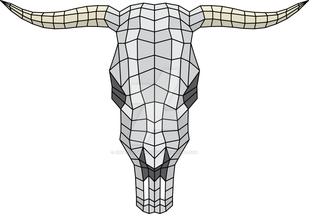 Png Library Download Dbh Bull By Angelsinthewindow - Skull Polygonal Animal (1024x710), Png Download