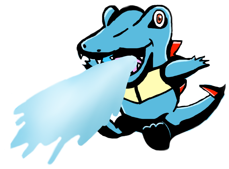 Totodile Used Water Gun By Morshute - Water (798x601), Png Download