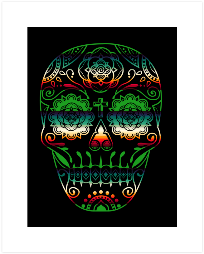 Day Of The Dead Animal Skull - Day Of The Dead Deco Skull Nice (740x900), Png Download
