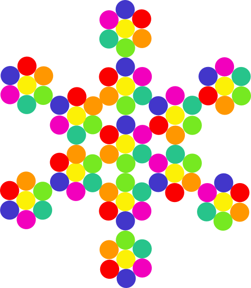 How To Set Use Colorful Snowflake Clipart (516x593), Png Download