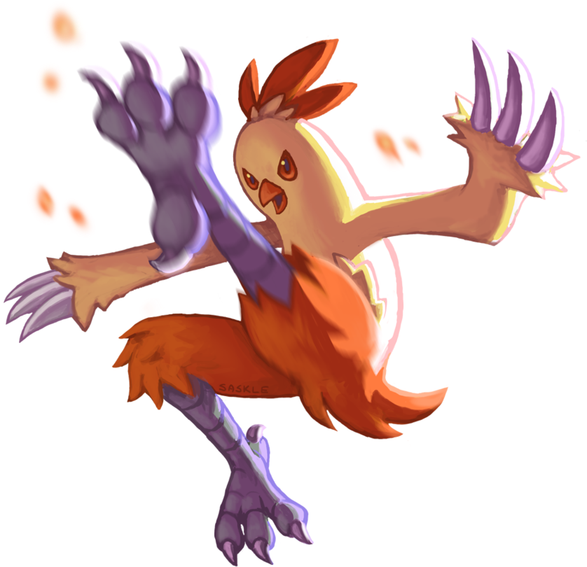 Combusken Used Double Kick By Saskle - Cartoon (888x900), Png Download