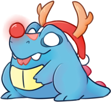 Happy Holiday From Totodile - Cartoon (540x483), Png Download