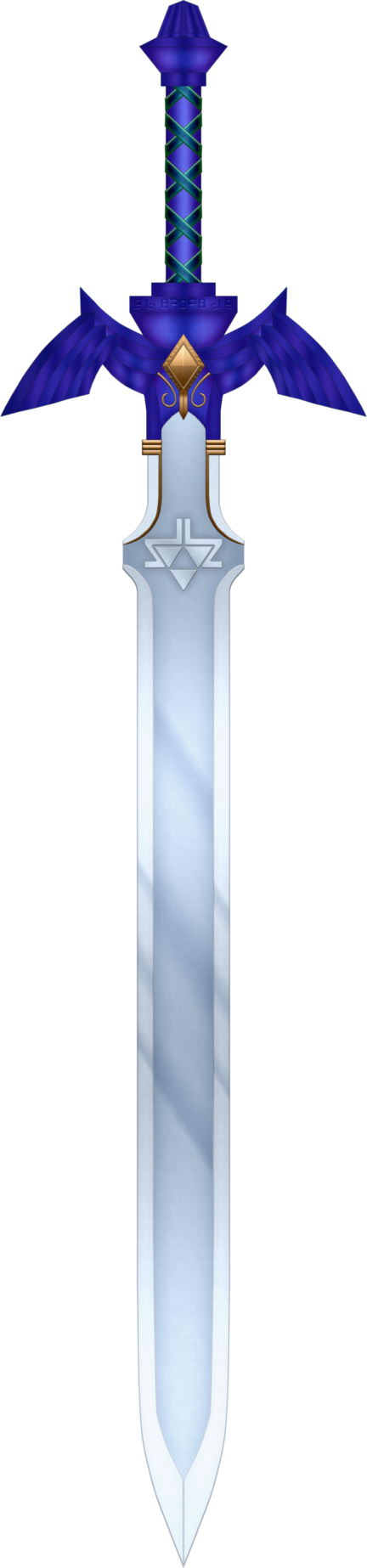 Like With The Hylian Shield, The Master Sword Is Mostly - The Legend Of Zelda (432x1846), Png Download