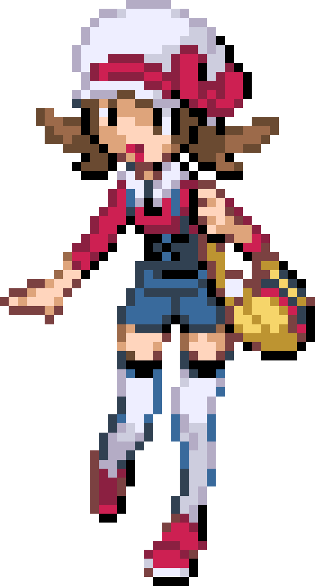 Pixelart Pokemon Pixel Art Games Draw Ninjapixel Pixelartist - Lyra Pokemon (1024x1902), Png Download