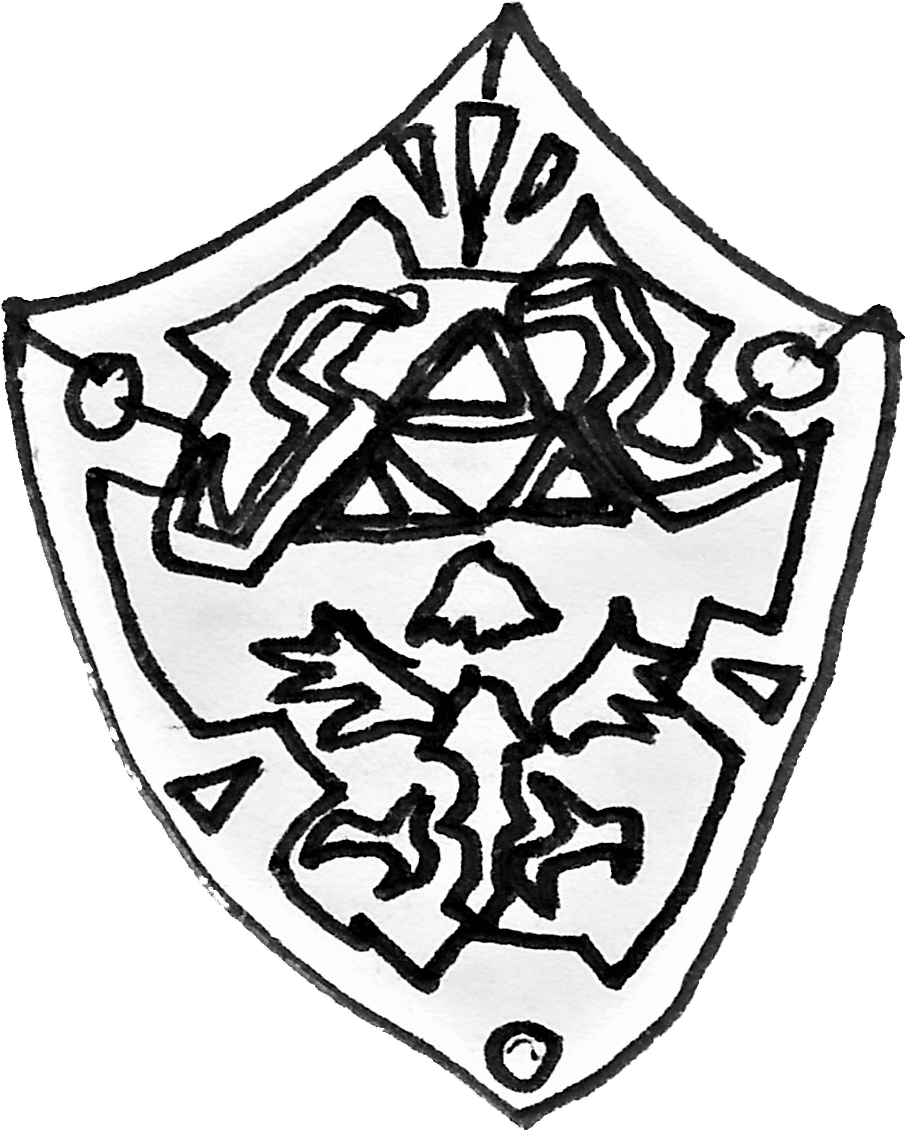 Drawing Link Shield Banner - Hylian (906x1131), Png Download