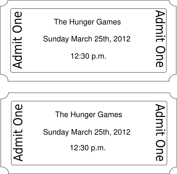 Movie Ticket Clip Art - Draw A Movie Ticket (600x587), Png Download