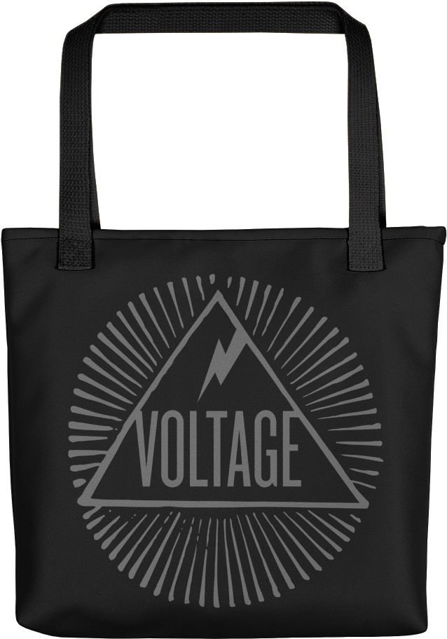 Voltage Illuminati Tote - Mybubblegumfantasy Trippy Alien In A Ufo Starry Black (1000x1000), Png Download