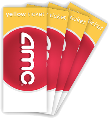 Amc Movie Tickets Yellow (400x400), Png Download