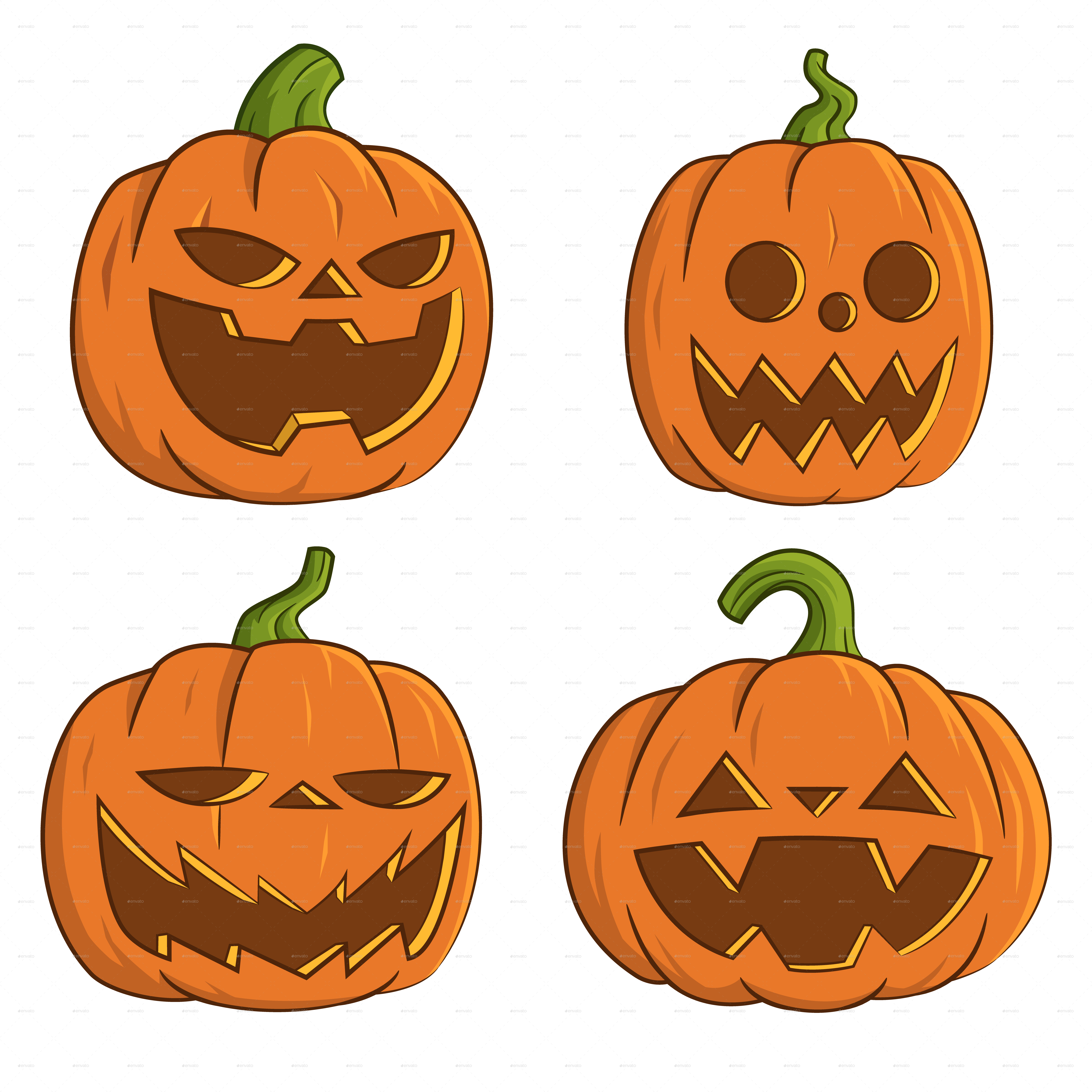 Pumpkins For Halloween By Gatts - Pumpkin Halloween Render (6000x6000), Png Download