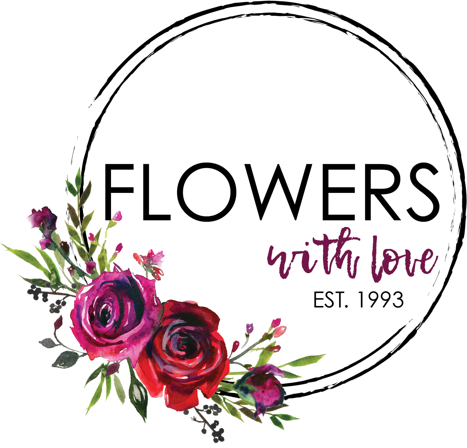 Flowers With Love Logo Medium Transparent-01 - Logo Flowers Love (2048x2048), Png Download
