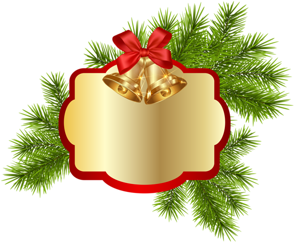 Christmas Blank Decor With Bells Png Clipart Image - Christmas Day (600x495), Png Download