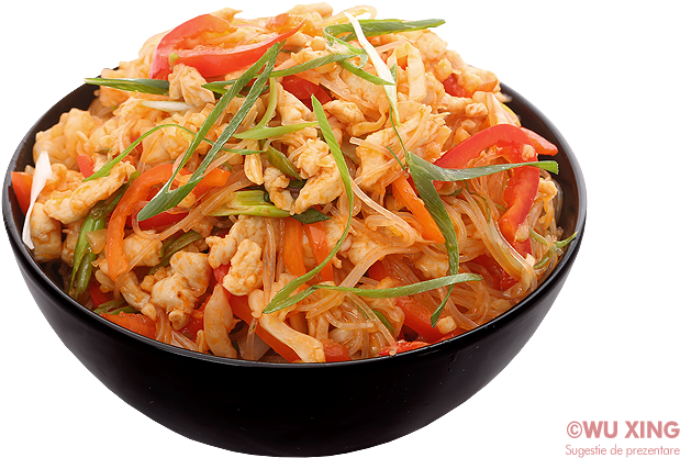 Spaghete De Orez Cu Pui - Mancare Chinezeasca Cu Pui (700x420), Png Download