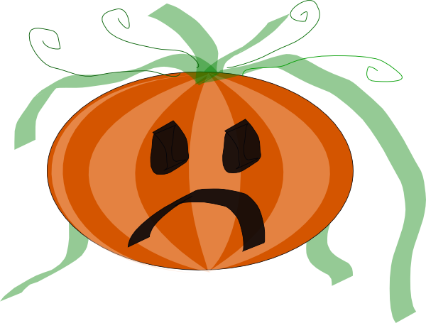 Free Vector Decorated Sad Pumpkin Clip Art - Pumpkin (600x455), Png Download