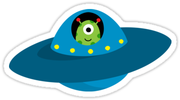 Png Stock Astronomy Clipart Flying Saucers - Cute Alien Png (375x360), Png Download