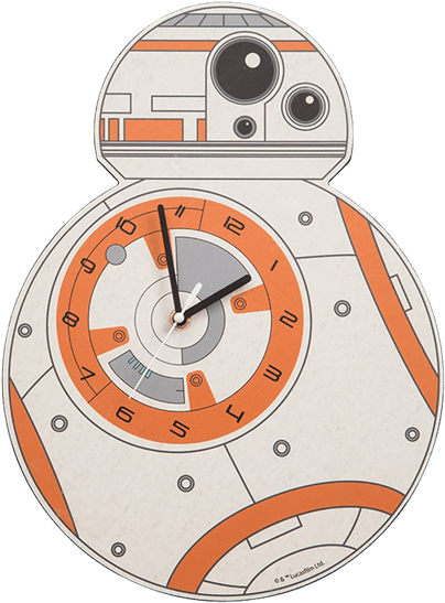 Clocks Clipart Superhero - Star Wars Bb-8 Shaped Clock (555x555), Png Download