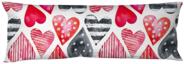Seamless Pattern, Watercolor Hearts - Cushion (400x400), Png Download